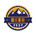 Beer fest hand drawn flat color vector round icon Royalty Free Stock Photo