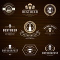 Beer festival Oktoberfest labels, badges and logos