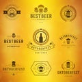 Beer festival Oktoberfest labels, badges and logos