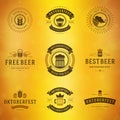 Beer festival Oktoberfest labels, badges and logos