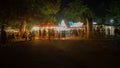 Karlsruhe, Germany - 30 August 2019: beer festival at palace park at night -BIERBOERSE