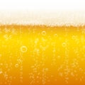 Beer foam background, horizontal seamless beer