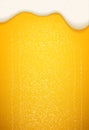 Beer foam and bubbles background. Vector poster template of seamless realistic craft beer with flowing foam and bubbles Royalty Free Stock Photo