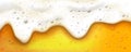 Beer foam with bubbles, banners or background