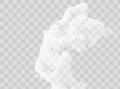 Beer foam isolated on transparent background. White soap froth texture with bubbles, seamless border, foamy frame. Sea Royalty Free Stock Photo