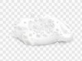 Beer foam isolated on transparent background. White soap froth texture with bubbles, seamless border, foamy frame. Sea Royalty Free Stock Photo