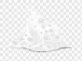 Beer foam isolated on transparent background. White soap froth texture with bubbles, seamless border, foamy frame. Sea Royalty Free Stock Photo