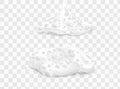 Beer foam isolated on transparent background. White soap froth texture with bubbles, seamless border, foamy frame. Sea