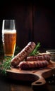 Beer with fried kalbasa