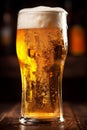 beer pub drink gold foam beverage lager glass pint alcohol. Generative AI. Royalty Free Stock Photo