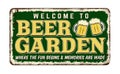 Beer Garden vintage rusty metal sign