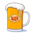 Beer mug with overflowing foam illustration