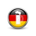 Beer glass on the background on German flag Royalty Free Stock Photo