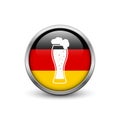 Beer glass on the background on German flag Royalty Free Stock Photo