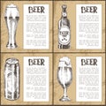 Beer Glass, Bottle, Can and Mug Vintage Poster