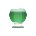 Beer glass, clear round goblet of green craft alcohol drink
