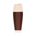 Beer glass, clear tall cup of dark brown beer with froth for party in pub