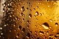 Beer Glass Condensation Texture Background, Cold Wine Bottle Mockup, Golden Bubbles Royalty Free Stock Photo