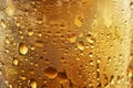 Beer Glass Condensation Texture Background, Cold Wine Bottle Mockup, Golden Bubbles Royalty Free Stock Photo