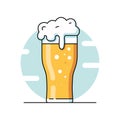 Beer glass. Craft beer icon flat line design. Vector illustration