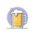 Beer glass. Craft beer icon flat line design. Vector illustration