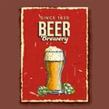 Beer Glass Cup Brewery Advertising Poster Vector Royalty Free Stock Photo