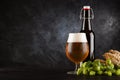 Beer glass on dark background Royalty Free Stock Photo