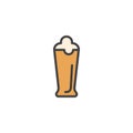 Beer glass filled outline icon Royalty Free Stock Photo