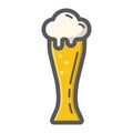 Beer glass filled outline icon, food and drink Royalty Free Stock Photo