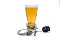 Beer Glass Handcuffs and Car Key Royalty Free Stock Photo