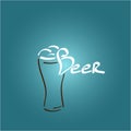 Beer glass icon, illustration, vector Royalty Free Stock Photo