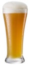 Glass of unfiltered white beer isolated on a white background