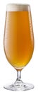 Glass of unfiltered white beer isolated on a white background