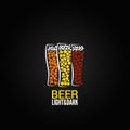 Beer glass label design background