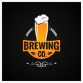 Beer Glass Logo. Brewing Company Background