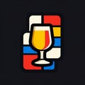 Vibrant Imperial Stout Logo With Mondrian-inspired Colors