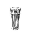 Beer glass, mug of oktoberfest. Engraved in ink hand drawn in old sketch and vintage style for web, invitation to party Royalty Free Stock Photo