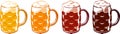 Beer Glass Mugs Dimpled Light Lager Stout Porter Ale Set Royalty Free Stock Photo