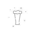 Beer, glass simple vector line icon. Symbol, pictogram, sign isolated on white background. Editable stroke Royalty Free Stock Photo