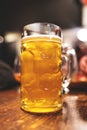 Beer glass on the table Royalty Free Stock Photo