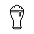 Beer glass vector, Feast of Saint Patrick line icon