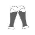 Beer glasses clink graphic icon