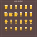 Beer glasses colored iconset