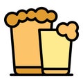 Beer glasses icon vector flat Royalty Free Stock Photo