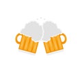 Beer glasses. Illustration in flat style. Beer glasses icon. Vector