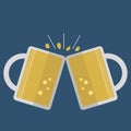 beer glasses making toast. Vector illustration decorative design Royalty Free Stock Photo