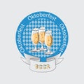 Beer in glasses and ribbon. Octoberfest.