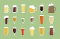 Beer glasses set. Royalty Free Stock Photo
