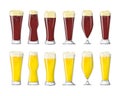 Beer glasses set. Royalty Free Stock Photo