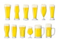 Beer glasses set. Royalty Free Stock Photo